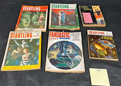 A Group of Vintage American Science Fiction Pulp Magazines, including Startling Stories and 