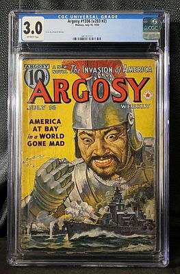 Argosy #1336 (V283 #2) Pulp Magazine, July 16, 1938, CGC Graded 3.0, Emmett Watson Cover. This 