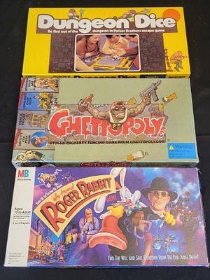 I00339 A Trio of Vintage and Contemporary Board Games including Who Framed Roger Rabbit. BID PER 