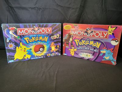 I00003 A Pair of Monopoly Pokemon Collector's Edition Board Games. BID PER WHAT YOU SEE IN THE 