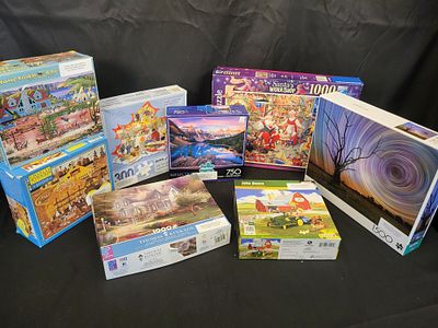 I00384 A Collection of Assorted Jigsaw Puzzles Including Ravensburger, Buffalo Games, and 