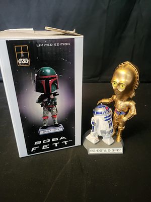 I00273 Two Star Wars Fan Club Exclusive Bobblehead Figures. BID PER WHAT YOU SEE IN THE PHOTO 