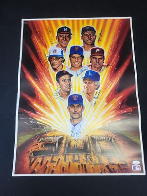 I01349 | Ron Lewis 3000 Strikeouts Signed by Nolan Ryan, Tom Seaver, etc, JSA Authenticated. BID 