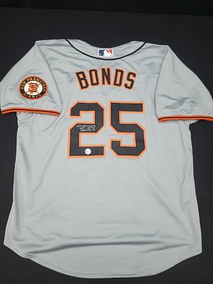 I01693 | Barry Bonds Signed San Francisco Giants Road Style Baseball Jersey. BID PER WHAT YOU 
