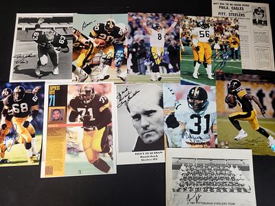 I01479 | A Collection of Pittsburgh Steelers Autographed Photographs and Historical Ephemera. BID 