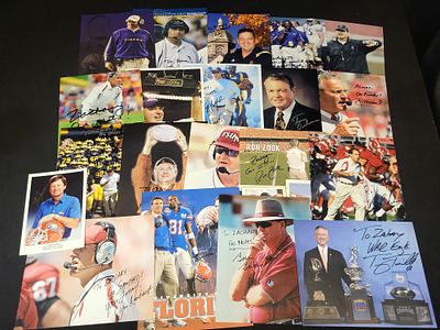 I01503 | A Collection of Autographed NCAA College Football Head Coach Photographs and 
