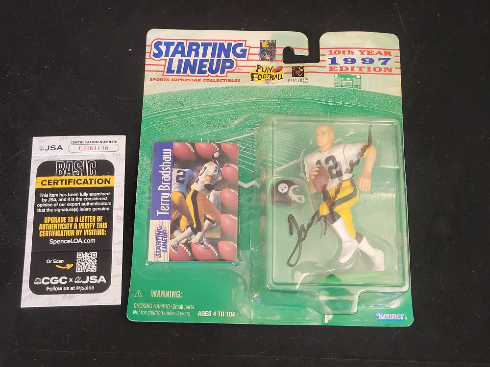 Lot 242: I00815 | Terry Bradshaw Signed 1997 Kenner Starting Lineup Action Figure JSA Authenticated