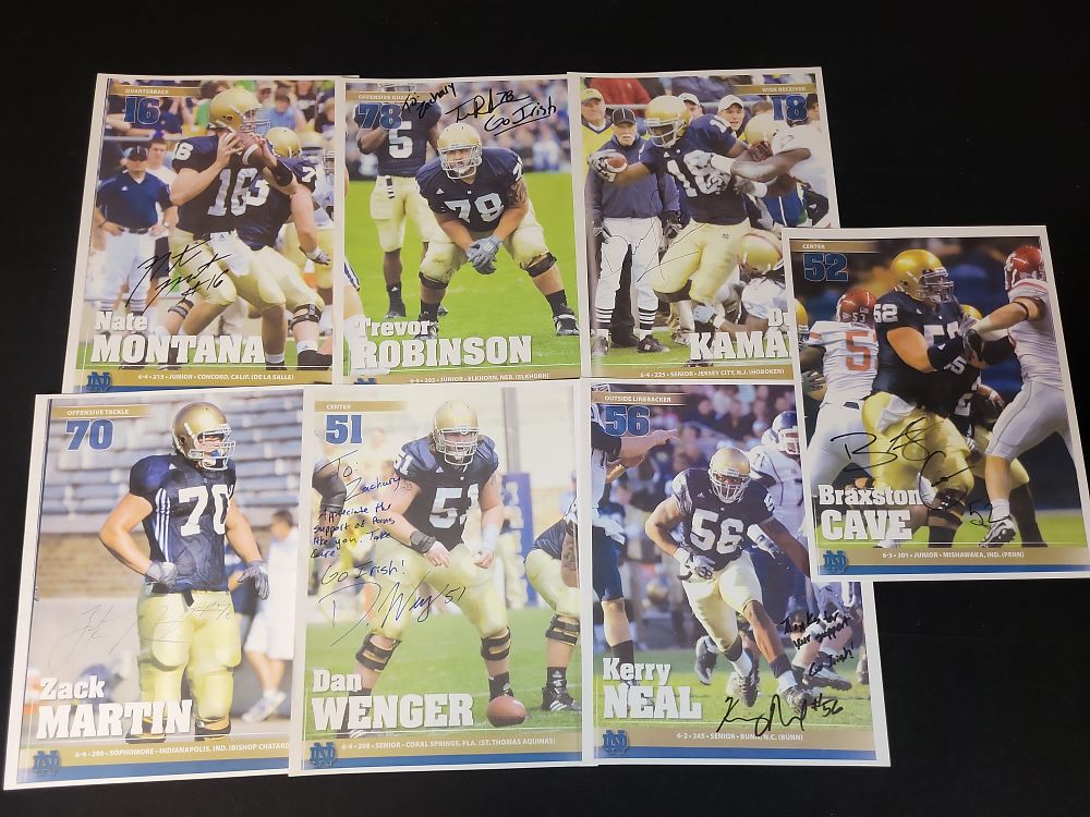Lot 265: I01459 | A Collection of Autographed Notre Dame Fighting Irish Football Promotional Cards