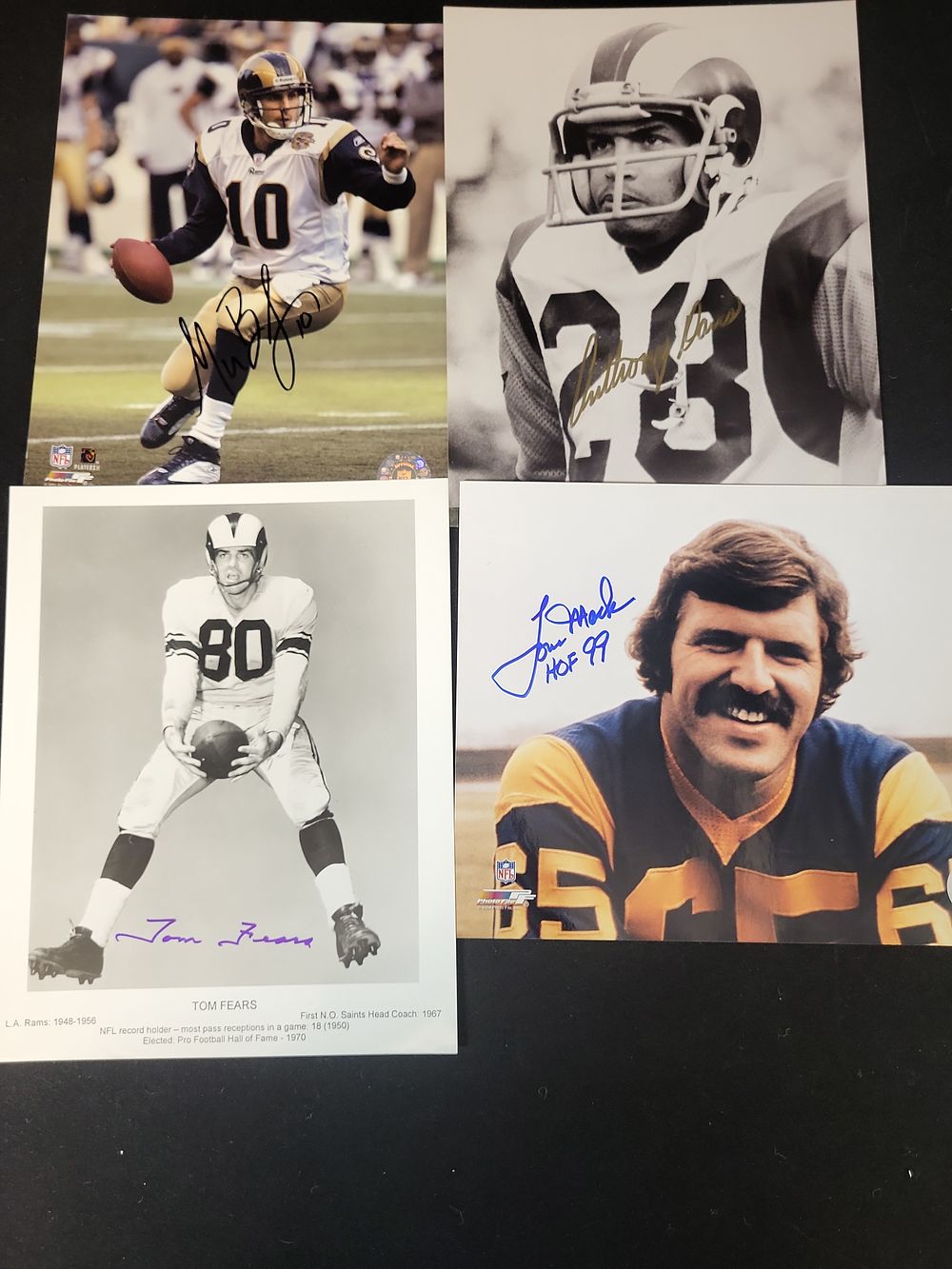 Lot 267: I01469 | Four Autographed Los Angeles and St. Louis Rams 8x10 Photographs Including Tom Mack and Tom Fears
