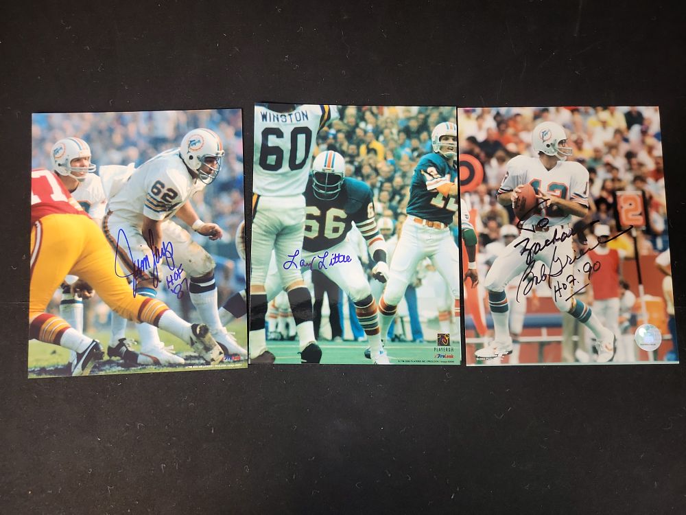 Lot 270: I01491 | Trio of Autographed Miami Dolphins Hall of Fame 8x10 Photographs
