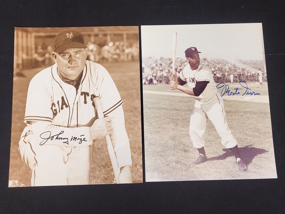 Lot 272: I01541 | Two Signed Photographs of New York Giants Hall of Famers Johnny Mize and Monte Irvin