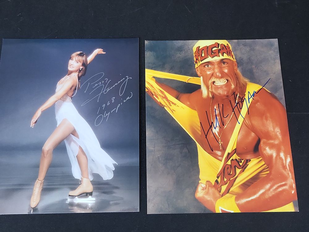 Lot 273: I01570 | Two Autographed Color Photographs Featuring Peggy Fleming and Hulk Hogan