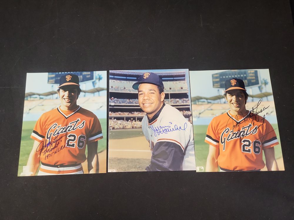 Lot 305: I01542 | A Trio of San Francisco Giants Signed 8x10 Color Photographs Featuring Juan Marichal and John Montefusco