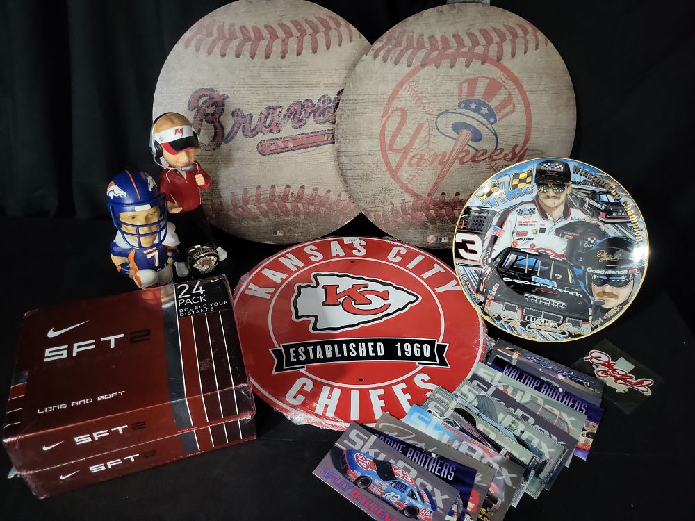 Lot 308: I01917 | A Collection of Sports Memorabilia Including NASCAR, NFL, MLB, and Golf Items
