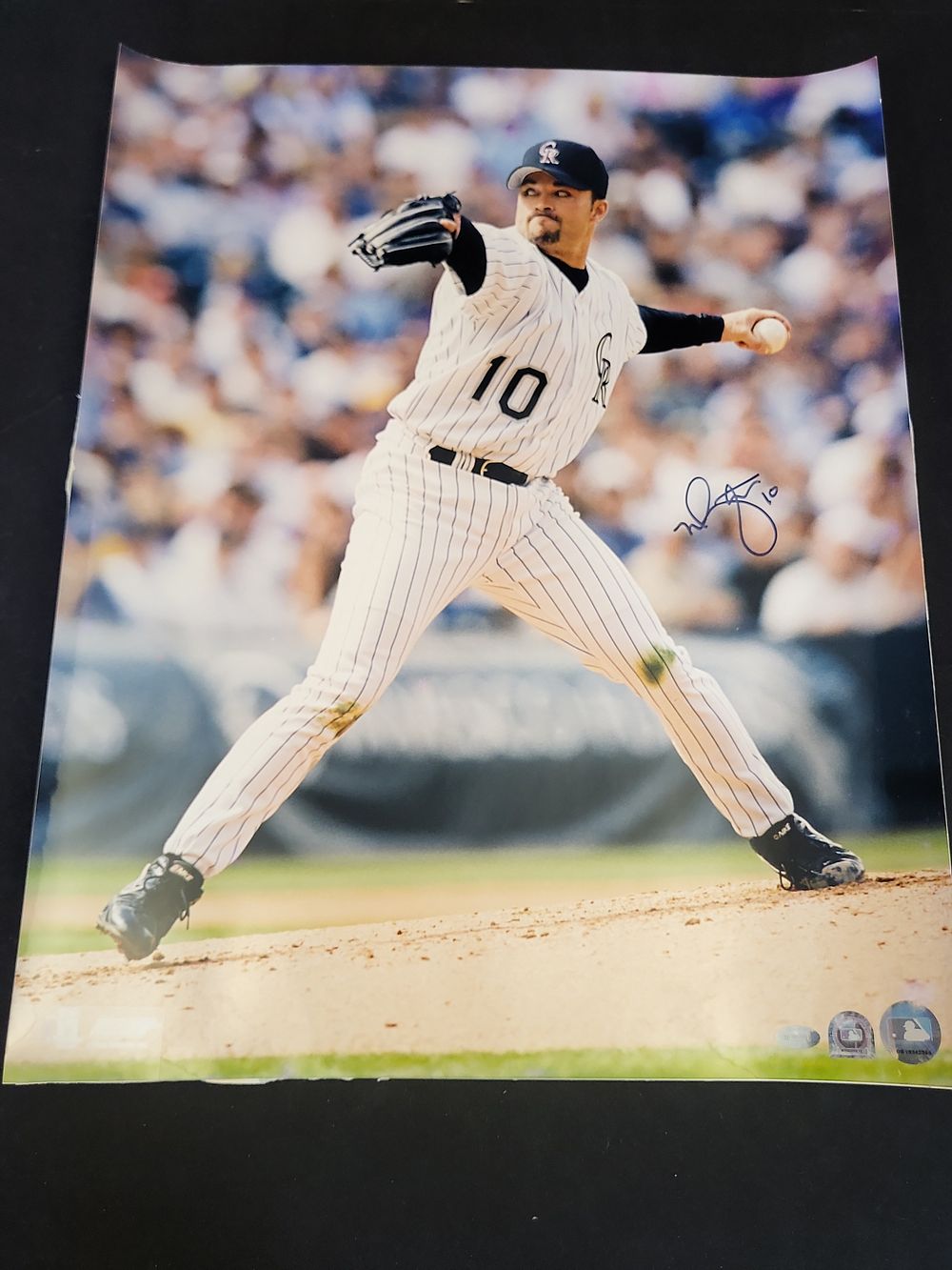 Lot 339: I00889 | Mike Hampton Signed Colorado Rockies 8x10 Photograph with Triple MLB and Mounted Memories Authentication