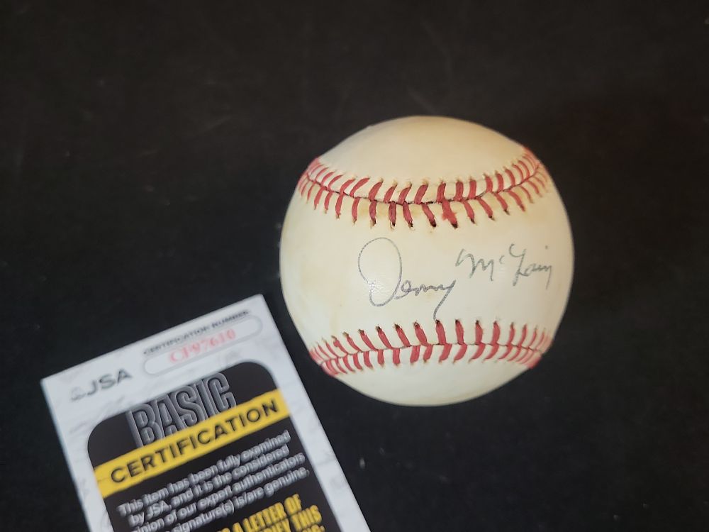 Lot 346: I01376 | Denny McLain Autographed Official American League Baseball JSA Authentication