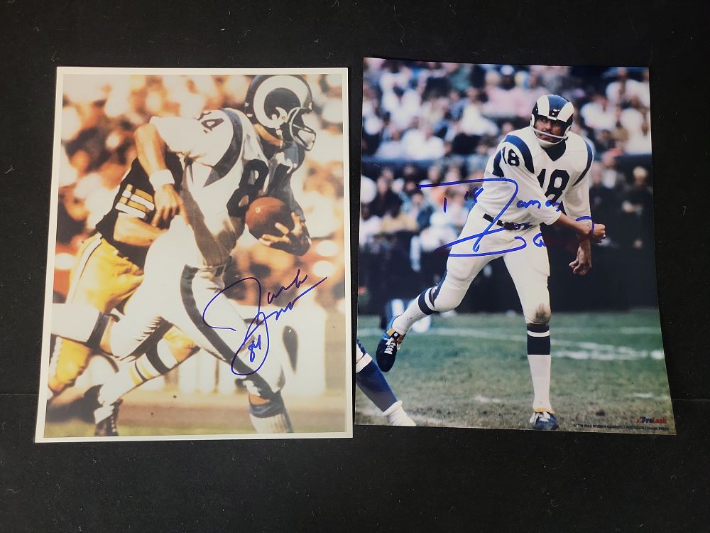 Lot 347: I01490 | Two Los Angeles Rams Autographed Color Photographs, Roman Gabriel and Jack Snow