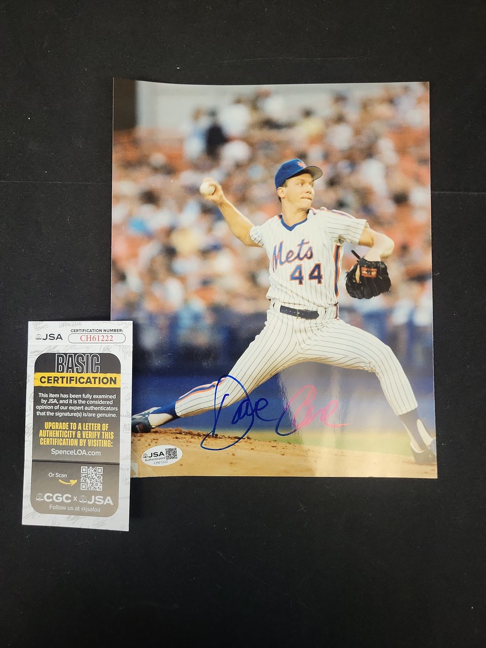 Lot 373: I01434 | David Cone Autographed New York Mets Color 8x10 Photograph JSA Authenticated