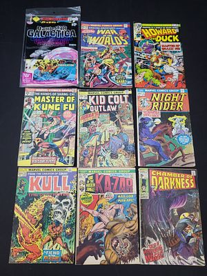 I02084 | Collection of Twelve Marvel Bronze Age Comic Books and Sealed Whitman Multi-Pack. BID 