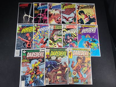 I02104 | Collection of 13 Vintage Daredevil Marvel Comics Including Key Issues and Frank Miller Run