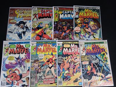 I02117 | Collection of Eight Marvel Comics Group Captain Marvel and Ms. Marvel Issues Including 
