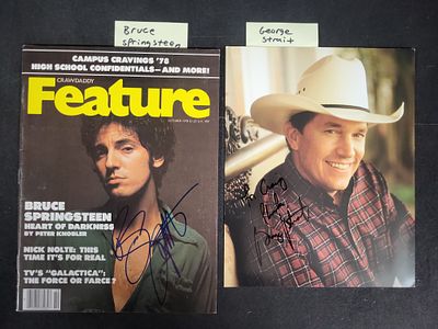 I03441 | Two Autographed Music Items Featuring Bruce Springsteen and George Strait. BID PER WHAT 