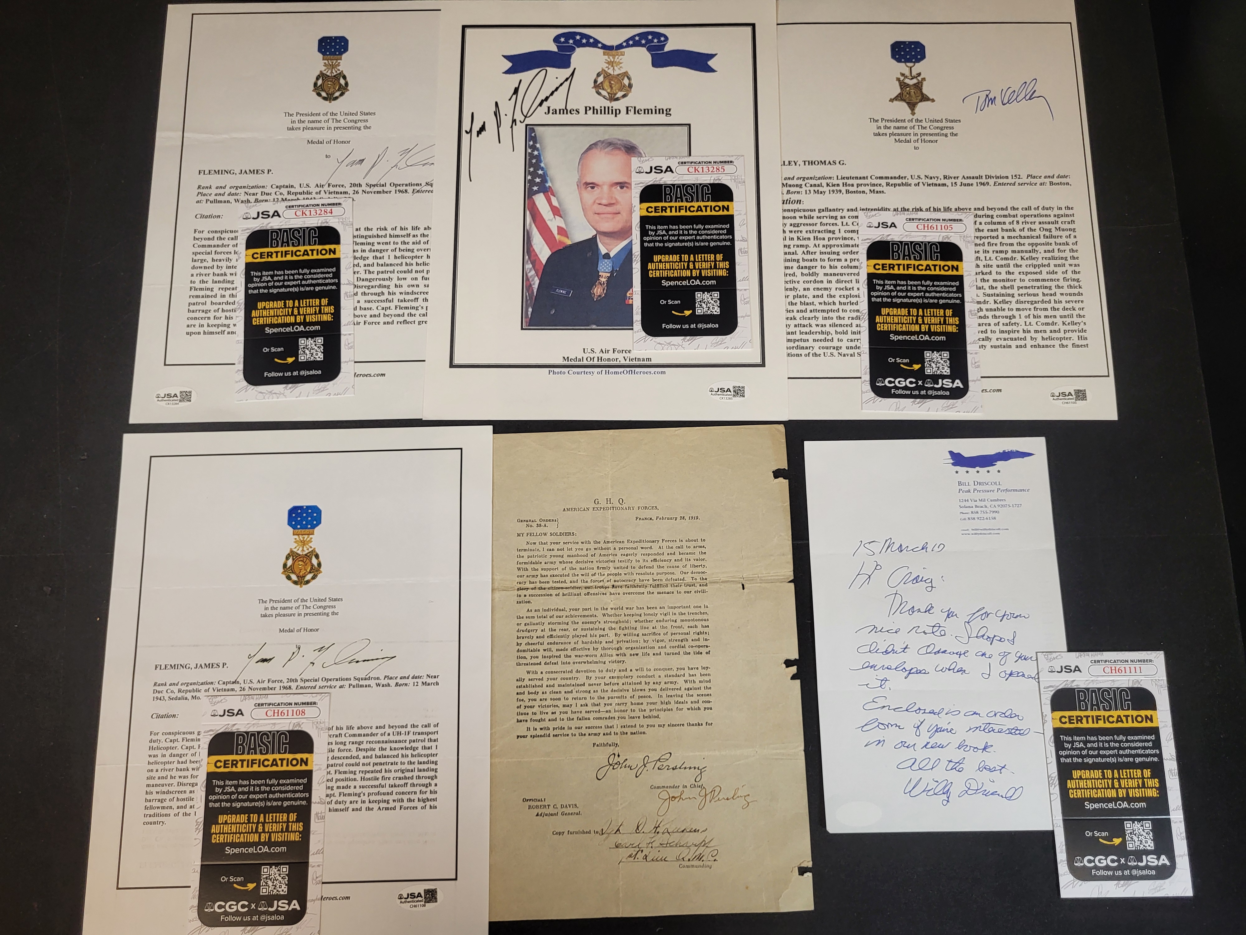 I03386 | A Collection of Military Autographs and Historical Documents Including Medal of Honor Recipients and General John J. Pershing