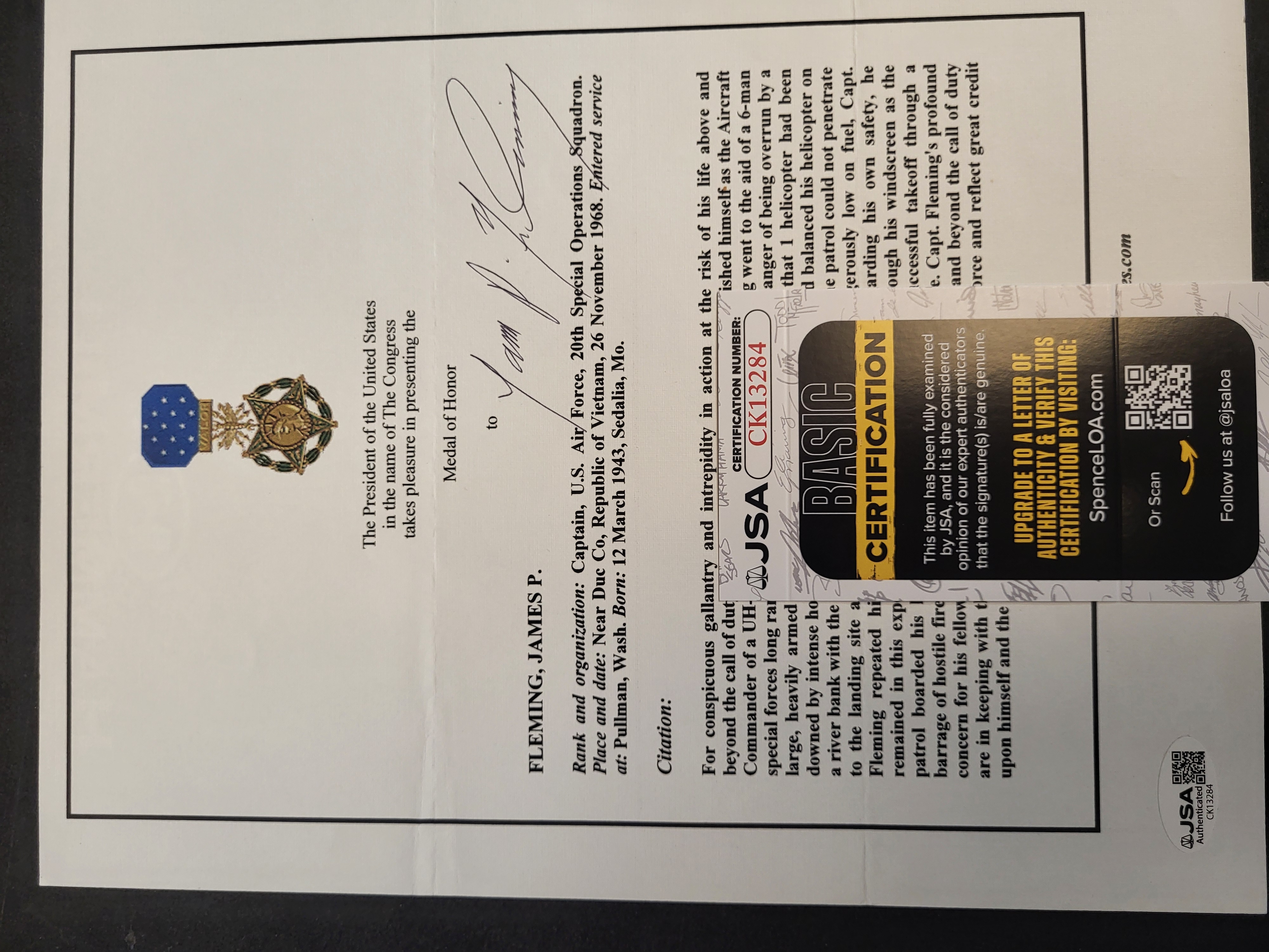 I03386 | A Collection of Military Autographs and Historical Documents Including Medal of Honor Recipients and General John J. Pershing