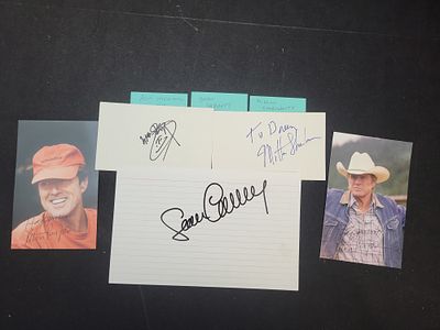 I03382 | A Collection of Five Celebrity Autographs Including Robert Redford and Ricky Van Shelton. 