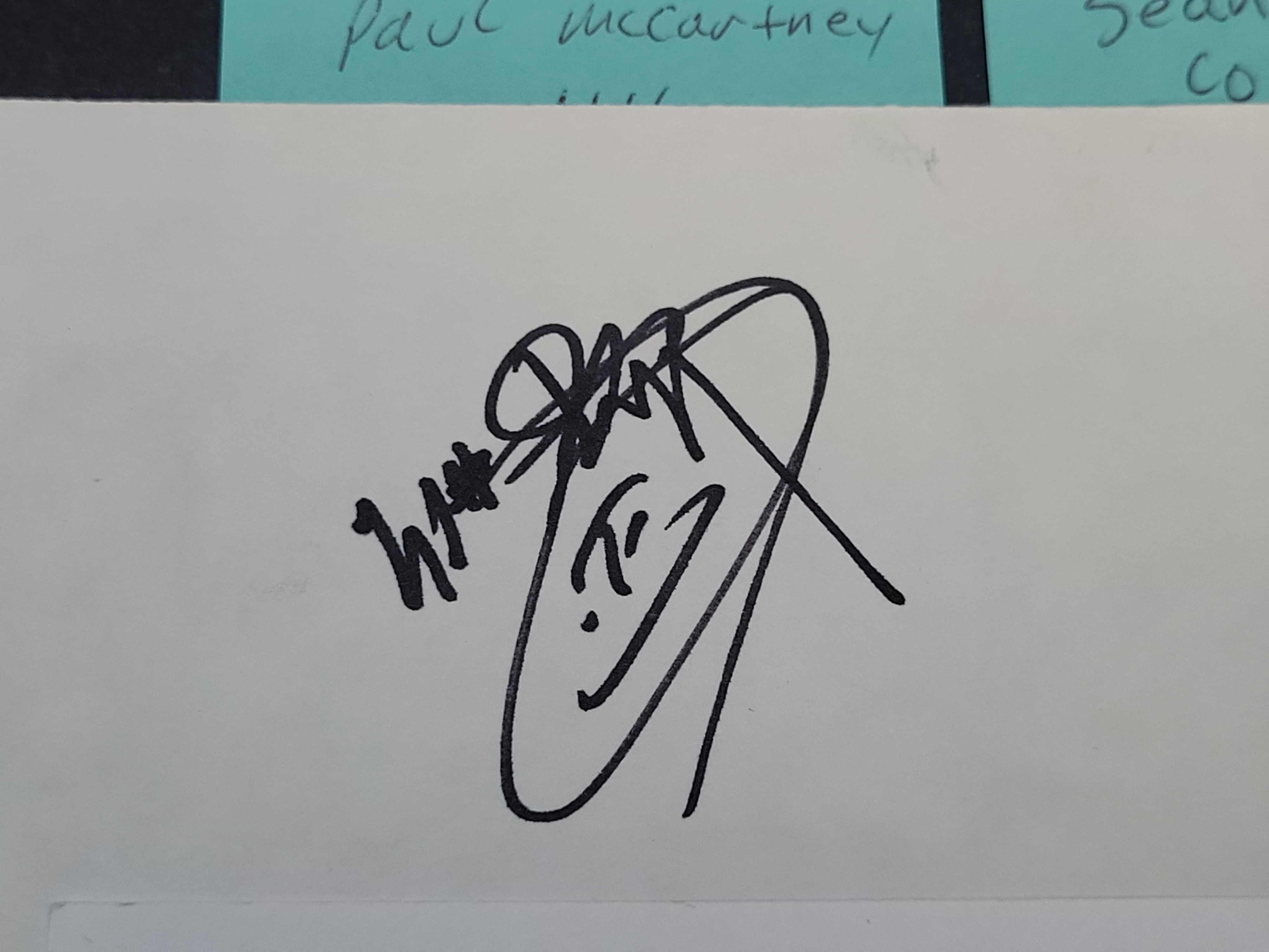 I03382 | A Collection of Five Celebrity Autographs Including Robert Redford and Ricky Van Shelton