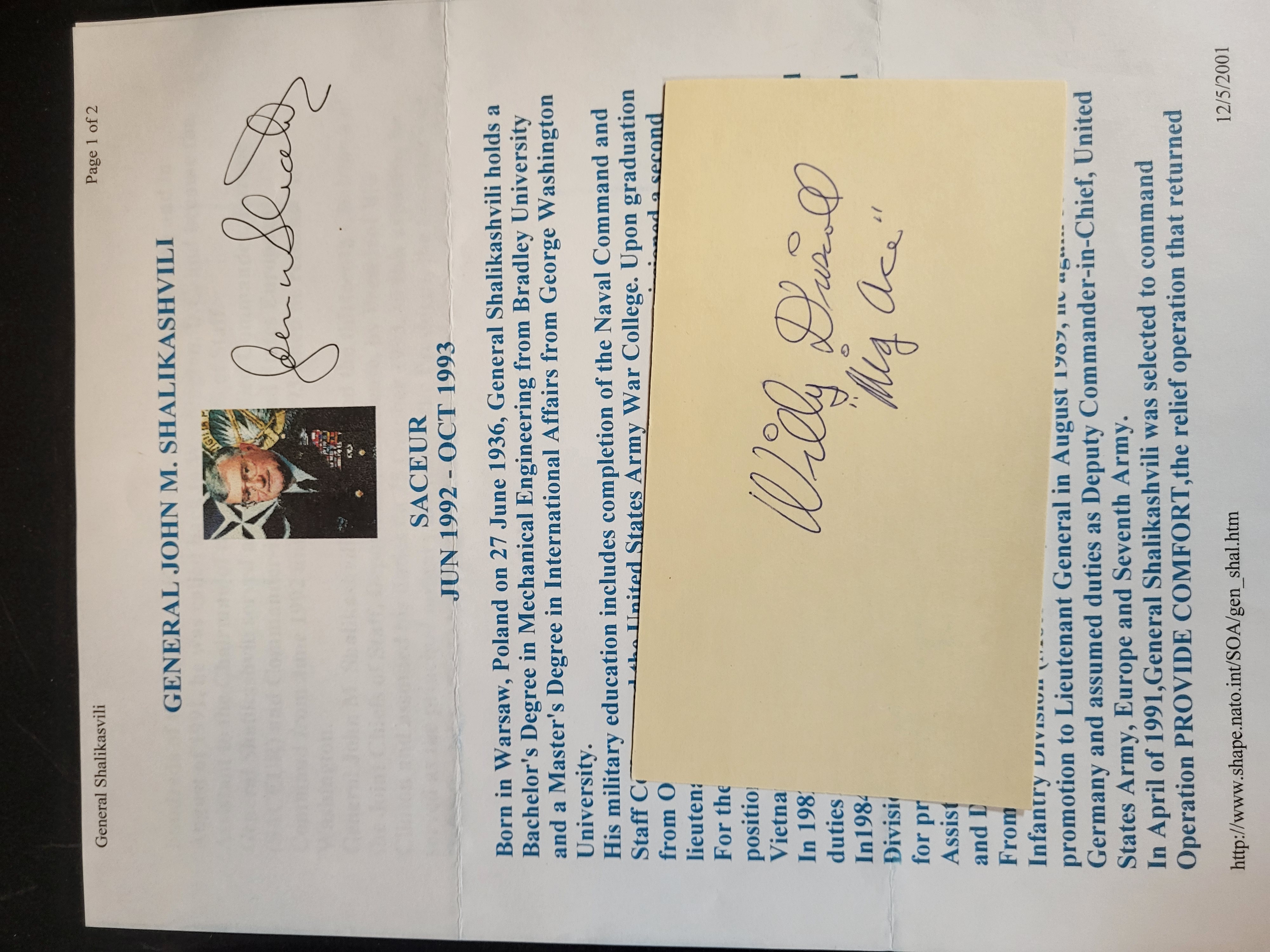 I03385 | A Collection of Autographed United States Military Ephemera Including General William Westmoreland and Medal of Honor Recipient Jam