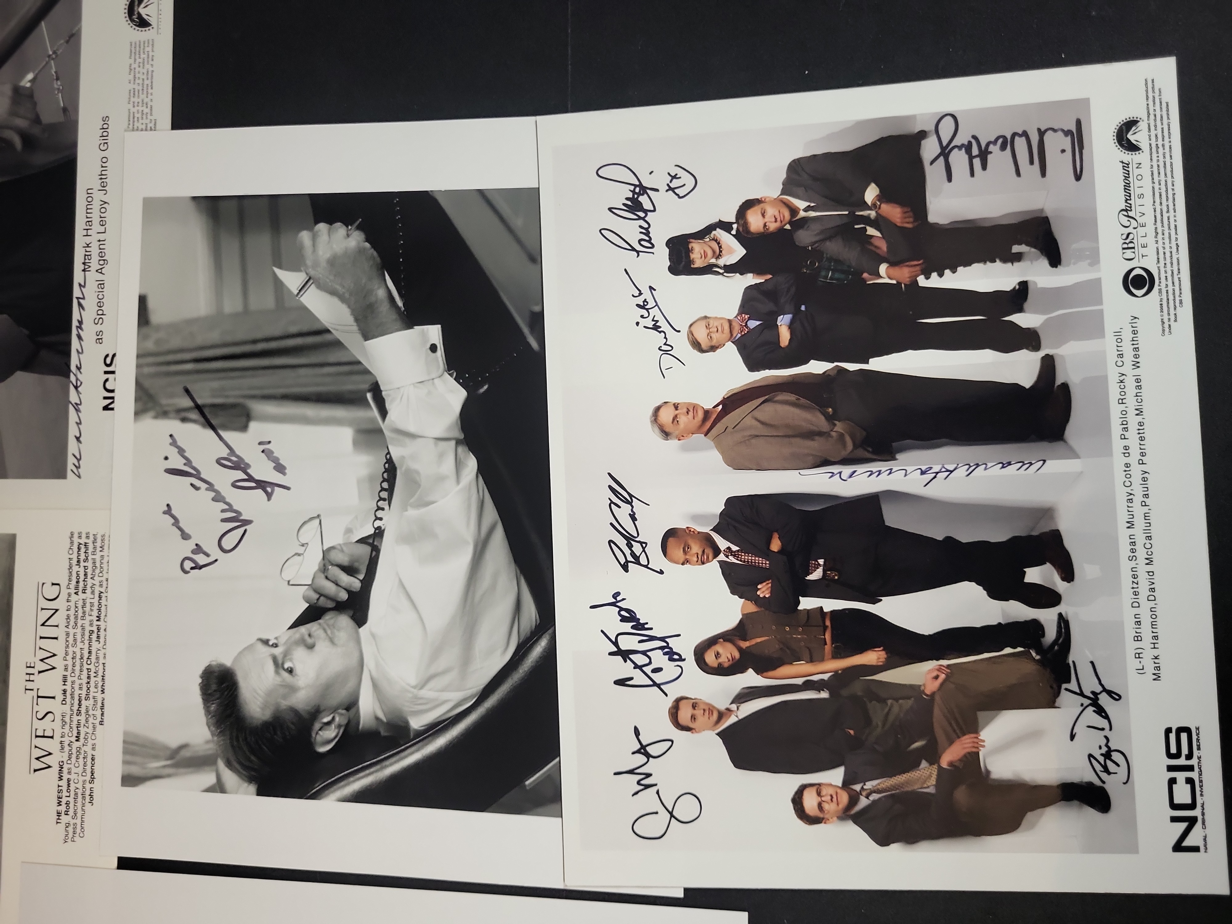 I03030 | A Collection of Autographed Promotional Television Photographs Including The West Wing, NCIS, and JAG