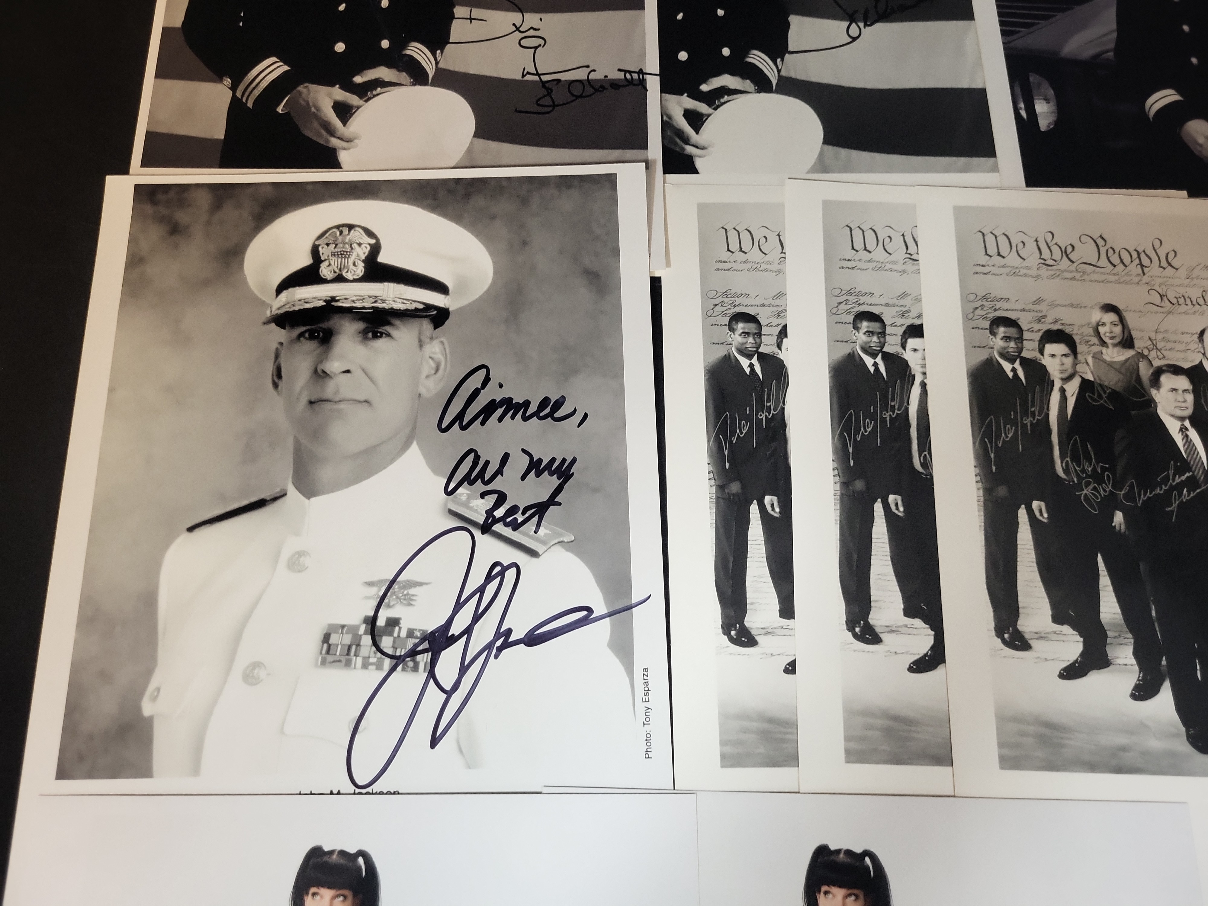I03030 | A Collection of Autographed Promotional Television Photographs Including The West Wing, NCIS, and JAG