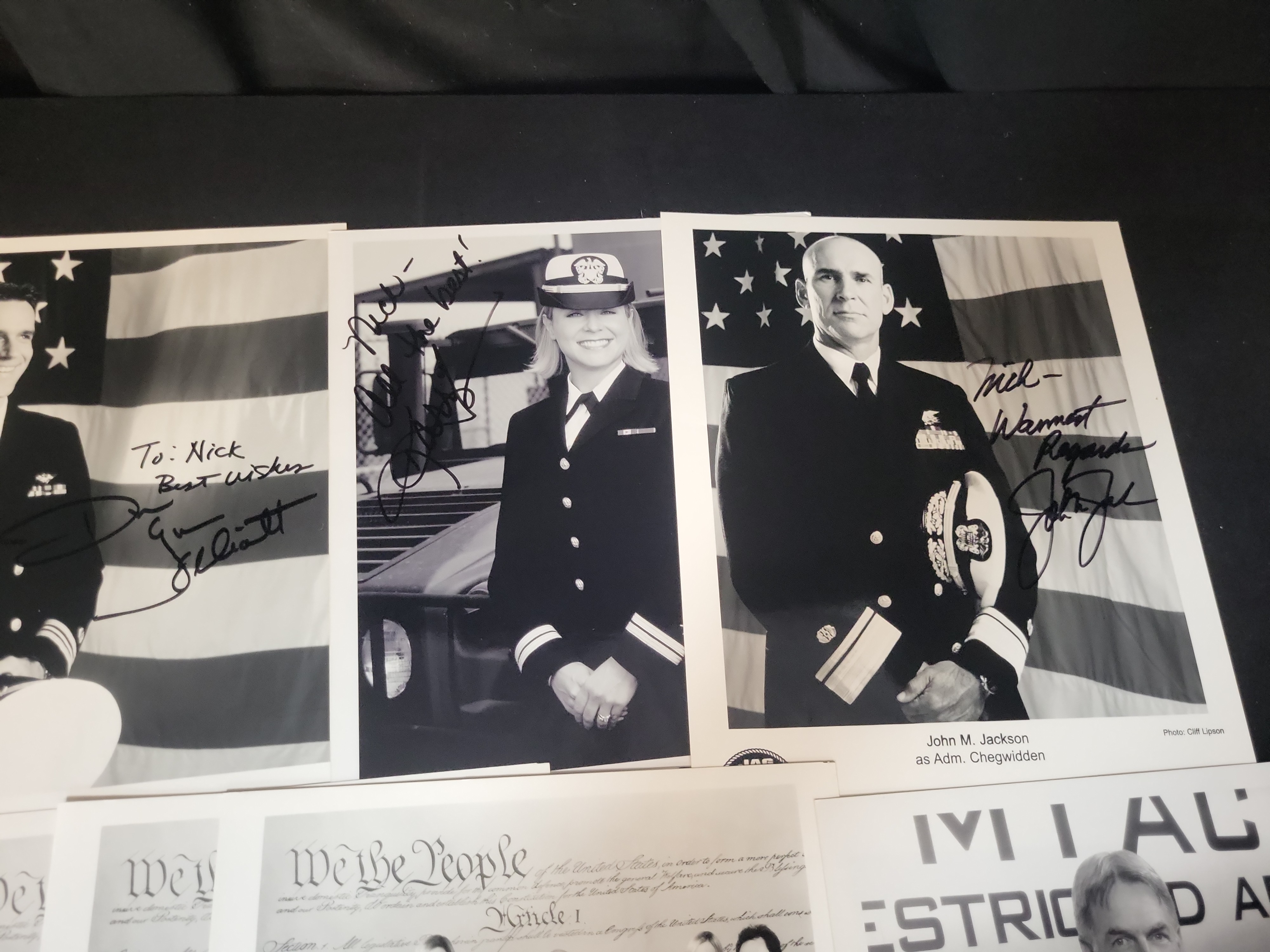 I03030 | A Collection of Autographed Promotional Television Photographs Including The West Wing, NCIS, and JAG