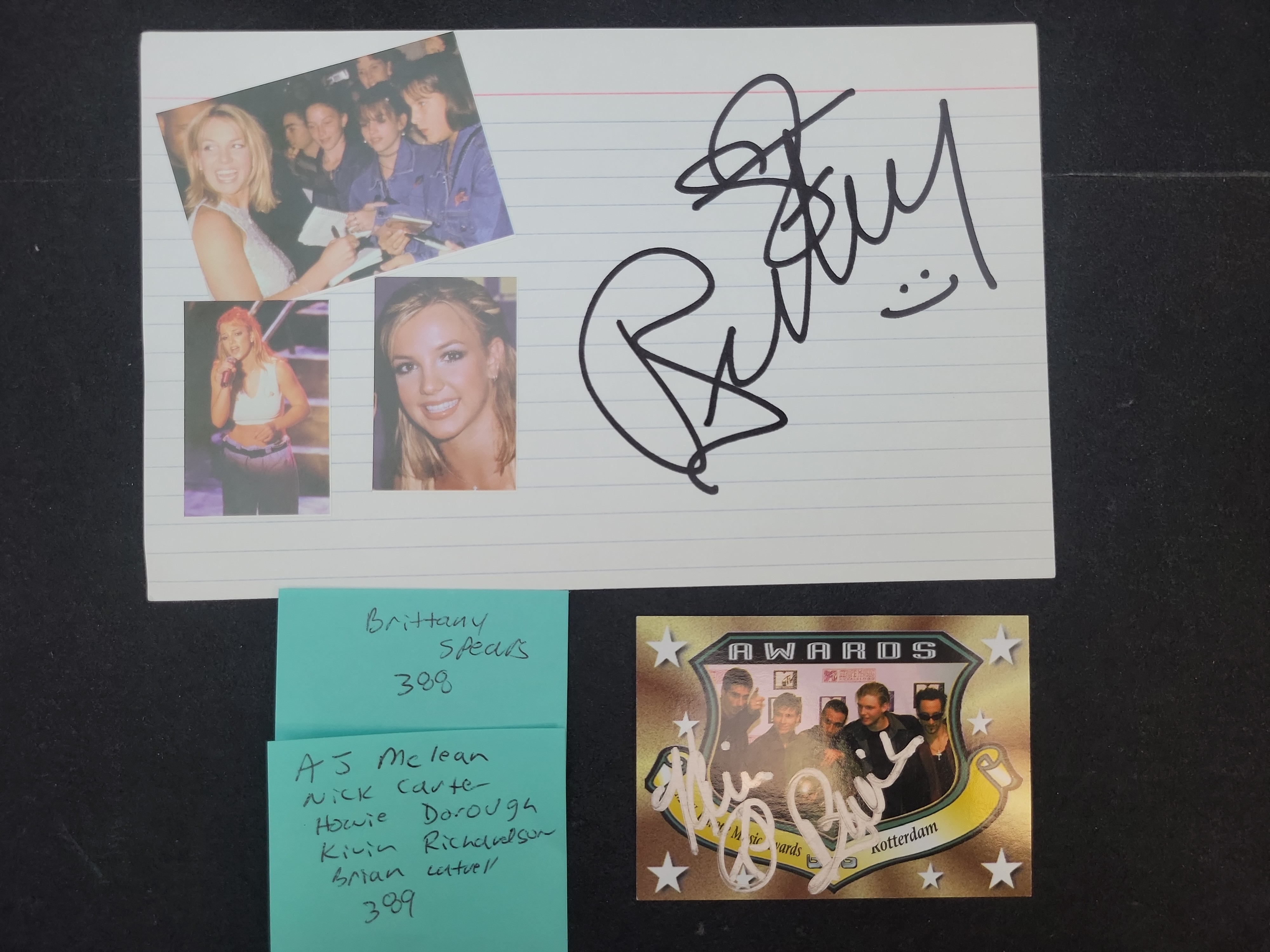 I03365 | Two Pop Music Autographed Items featuring Britney Spears and the Backstreet Boys