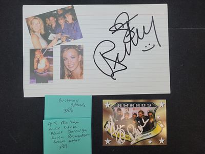I03365 | Two Pop Music Autographed Items featuring Britney Spears and the Backstreet Boys. BID 