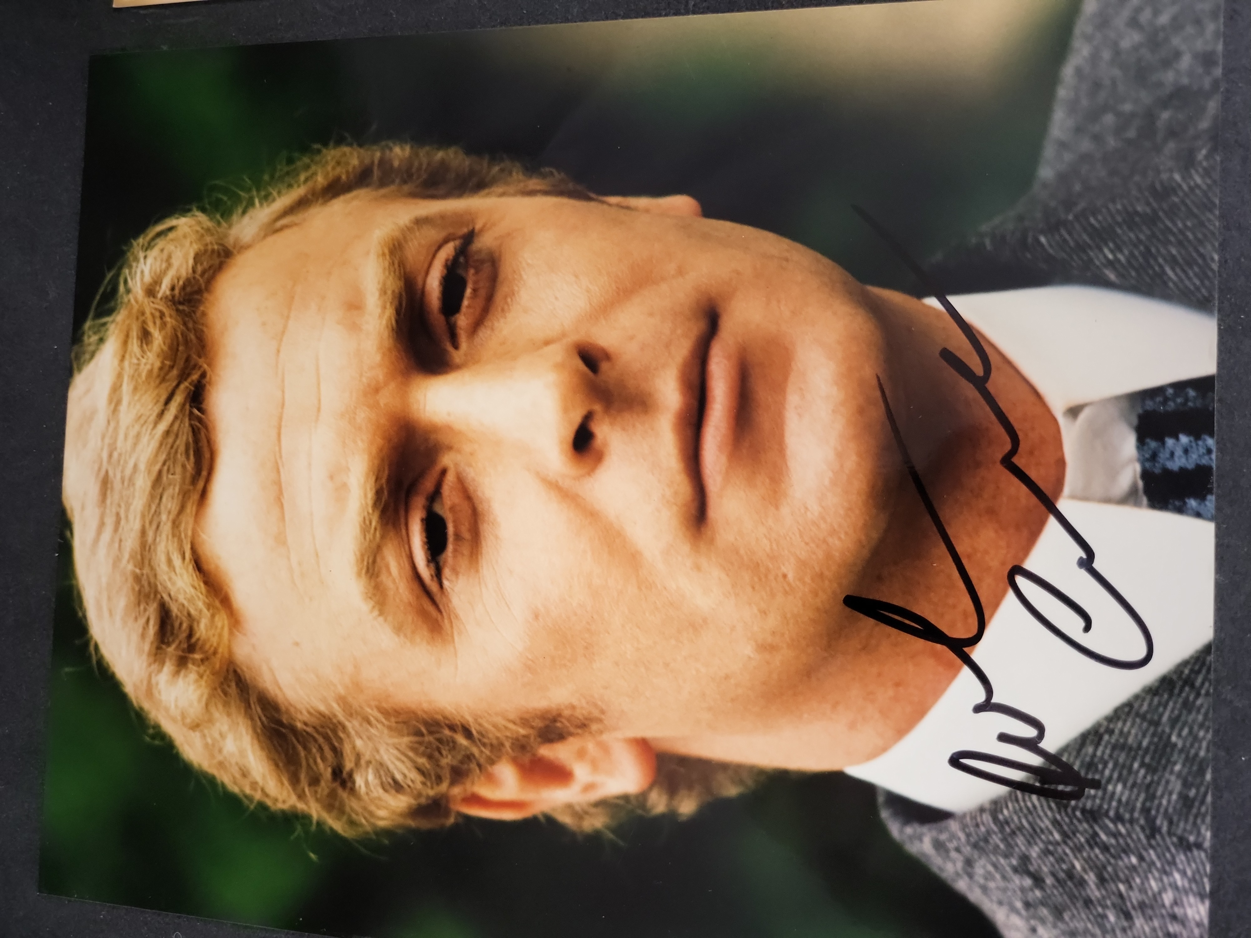 I03412 | Three Autographed Celebrity Photographs including Michael Caine, Fats Domino, and Paul Feig