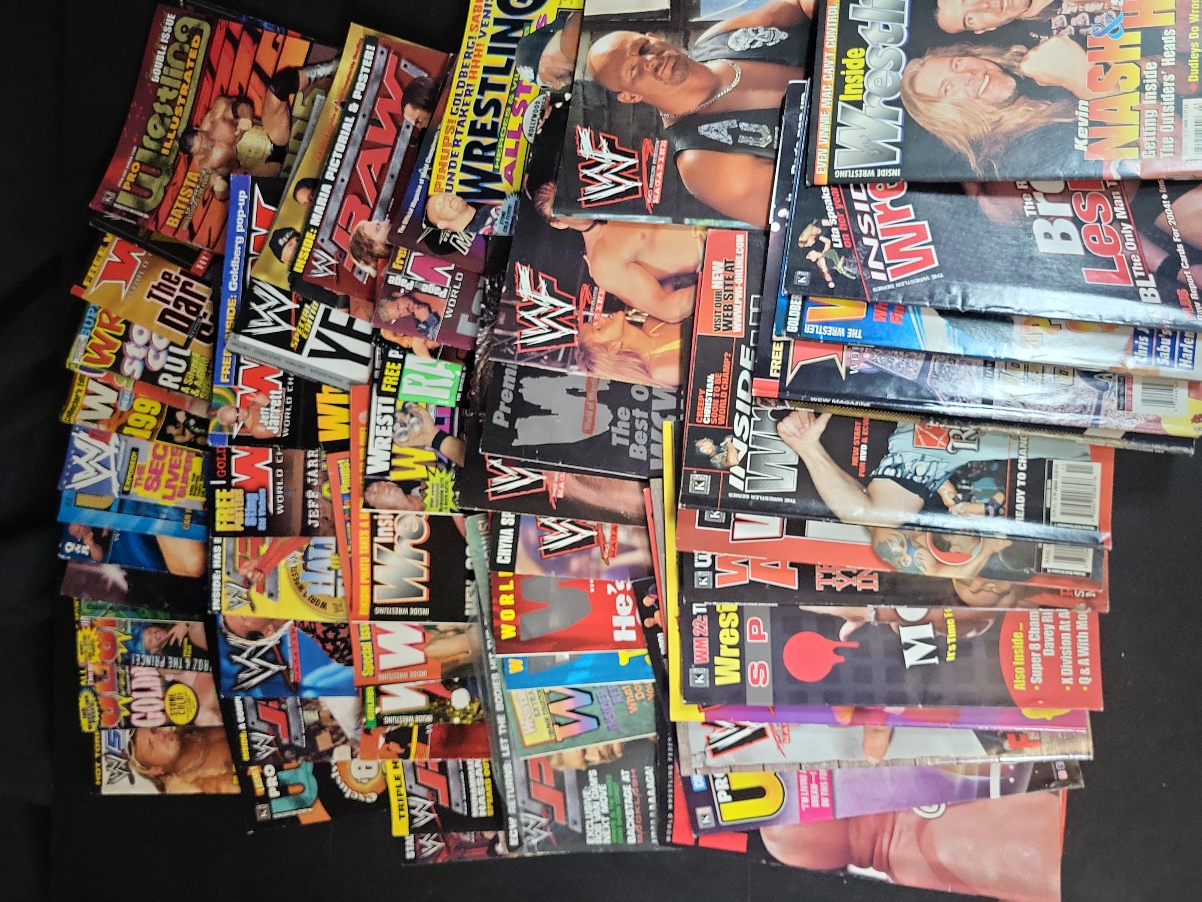 I03211 | Collection of Vintage Professional Wrestling Magazines, WWF, WWE, and WCW, c. 1990s-2000s