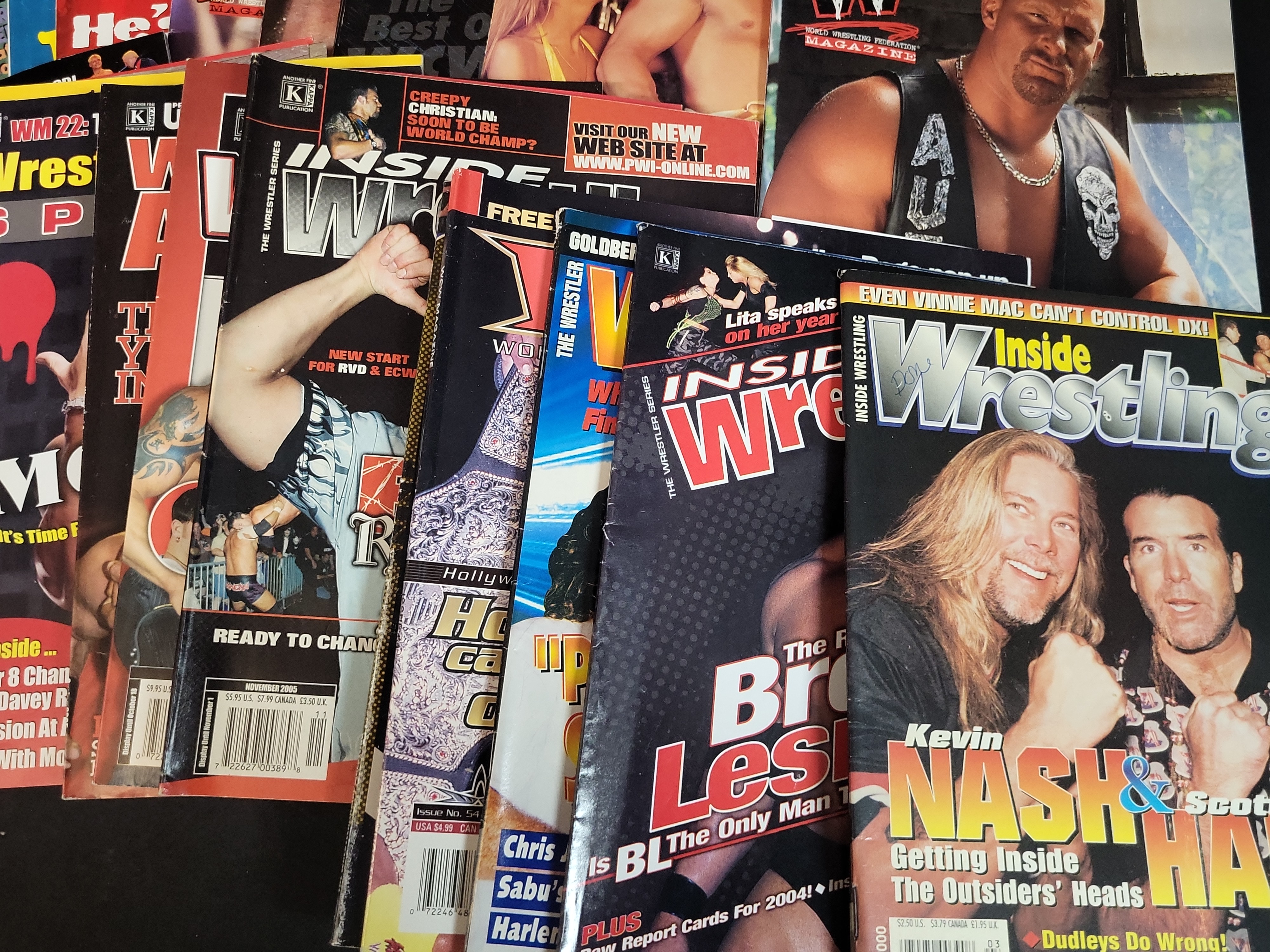 I03211 | Collection of Vintage Professional Wrestling Magazines, WWF, WWE, and WCW, c. 1990s-2000s