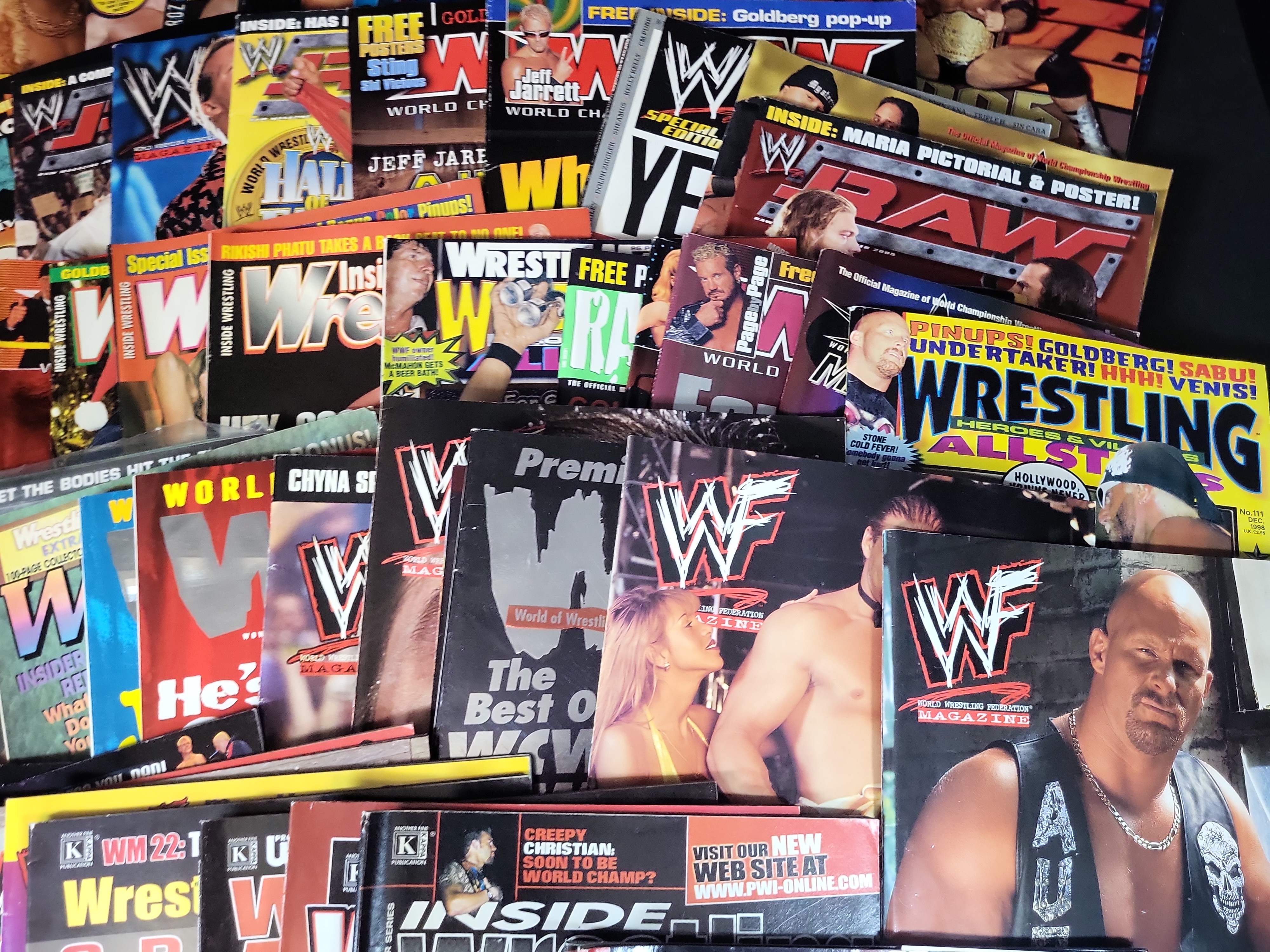 I03211 | Collection of Vintage Professional Wrestling Magazines, WWF, WWE, and WCW, c. 1990s-2000s