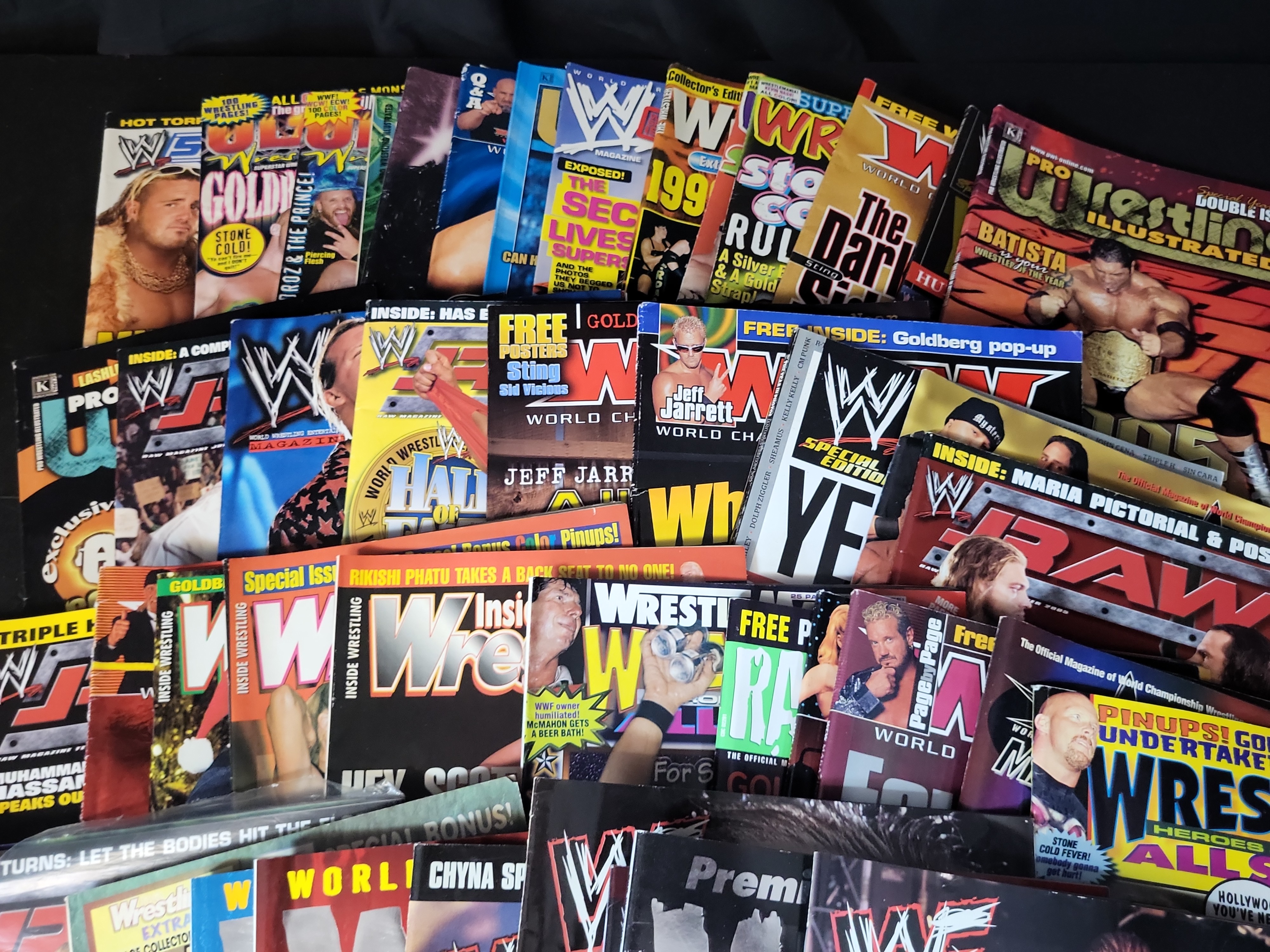 I03211 | Collection of Vintage Professional Wrestling Magazines, WWF, WWE, and WCW, c. 1990s-2000s