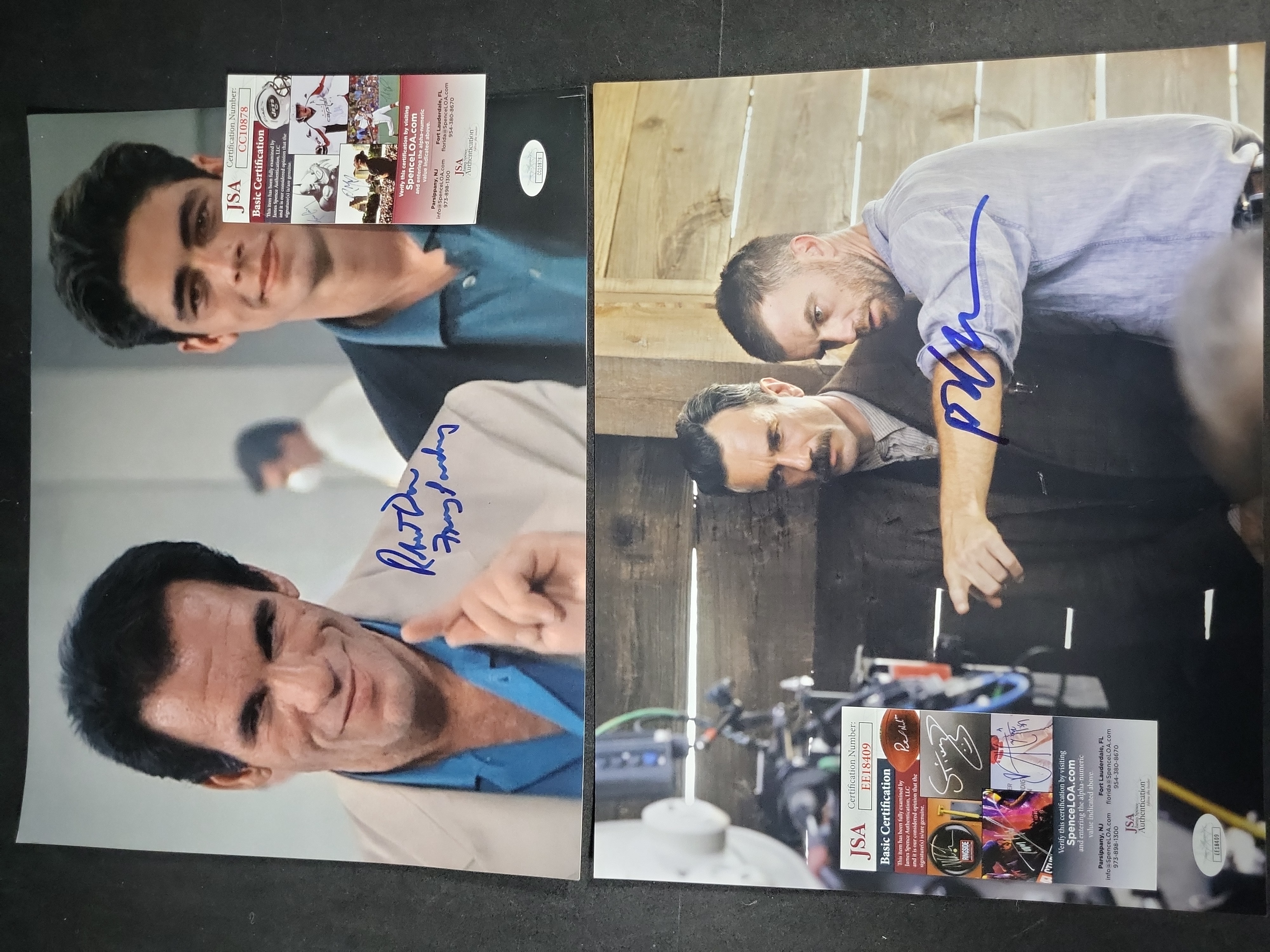 I03413 | Two Autographed Film Photographs Robert Davi Licence to Kill and Paul Thomas Anderson There Will Be Blood JSA Authenticated