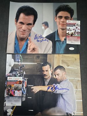 I03413 | Two Autographed Film Photographs Robert Davi Licence to Kill and Paul Thomas Anderson 