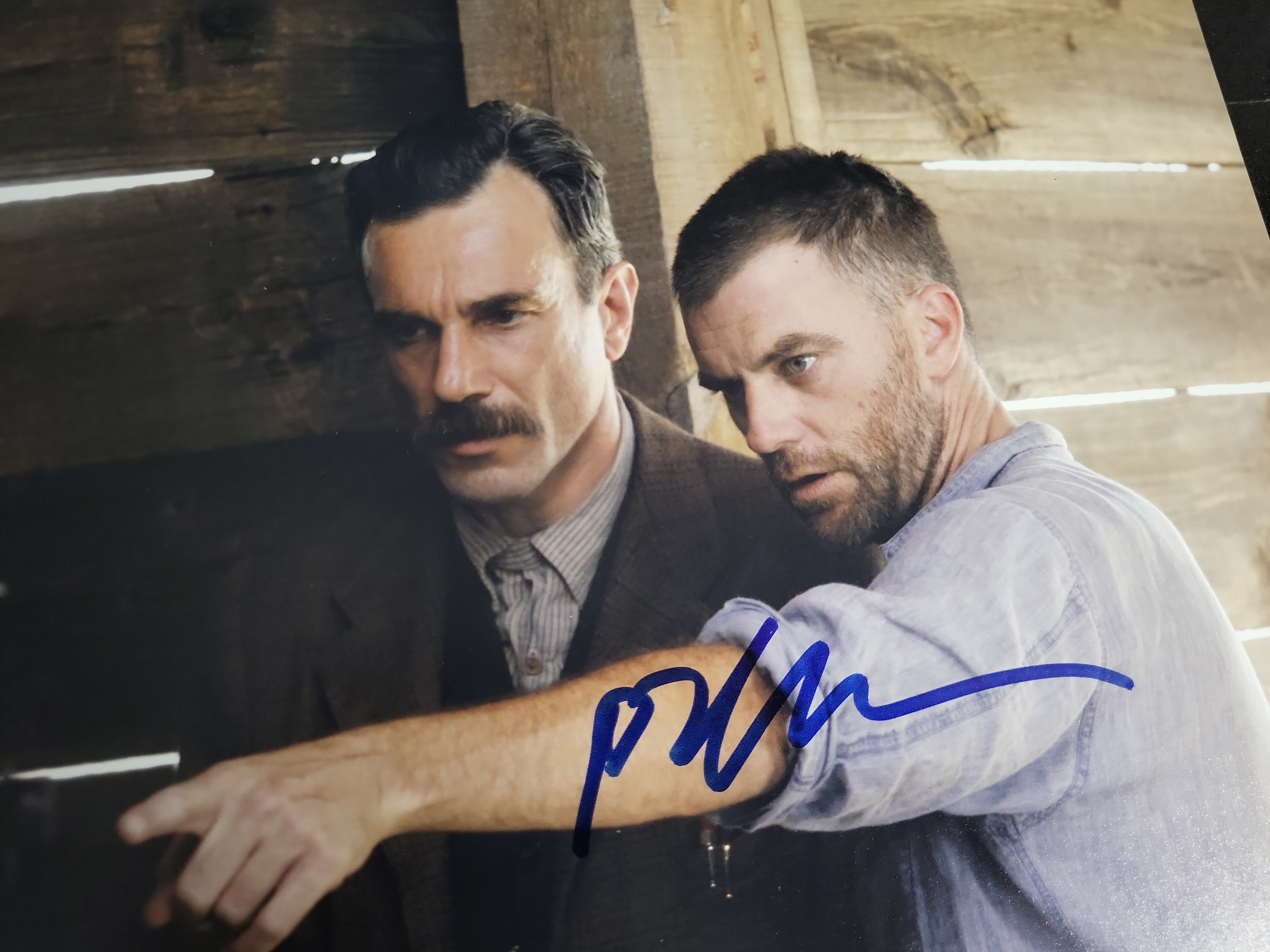 I03413 | Two Autographed Film Photographs Robert Davi Licence to Kill and Paul Thomas Anderson There Will Be Blood JSA Authenticated