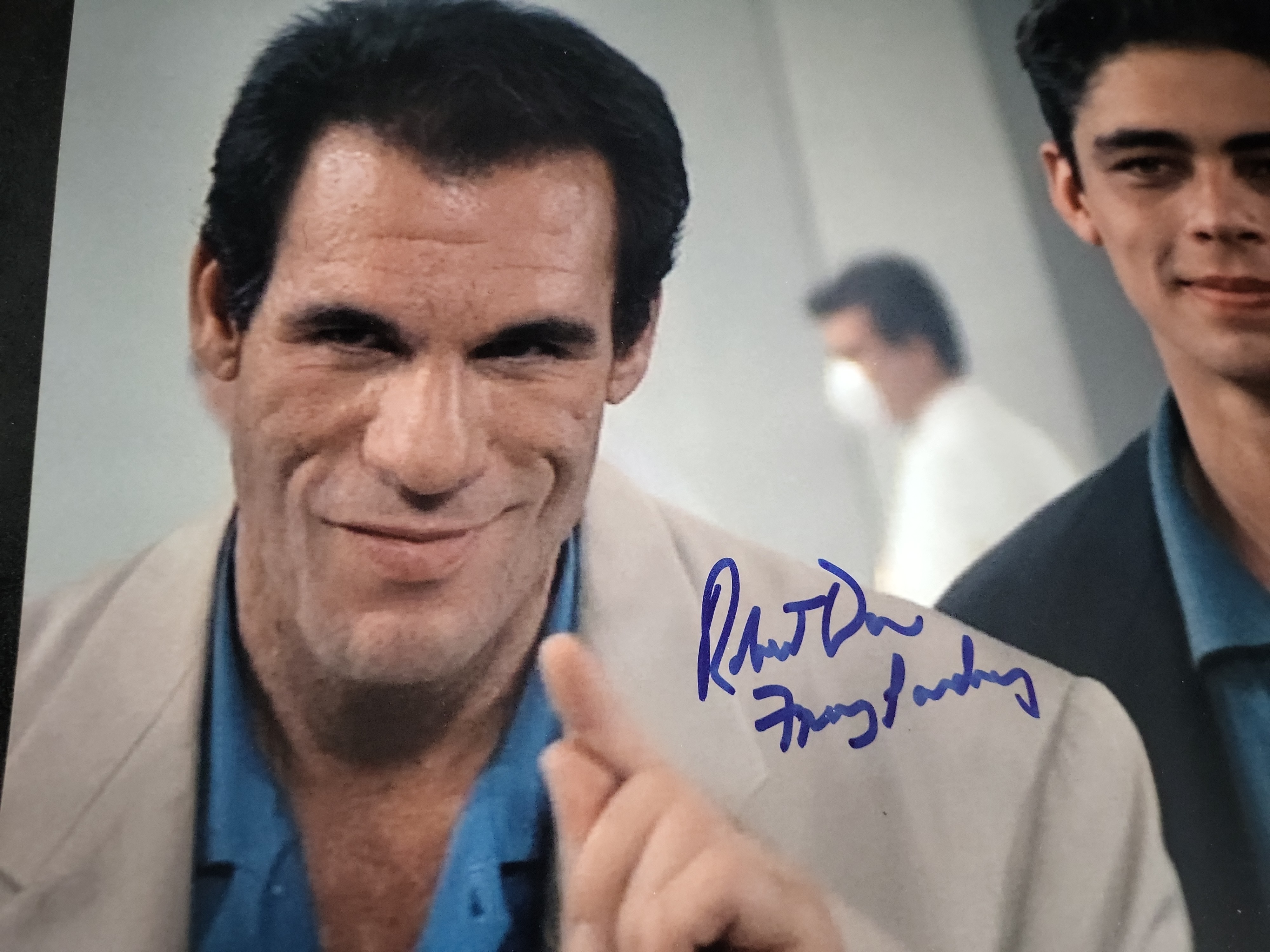 I03413 | Two Autographed Film Photographs Robert Davi Licence to Kill and Paul Thomas Anderson There Will Be Blood JSA Authenticated