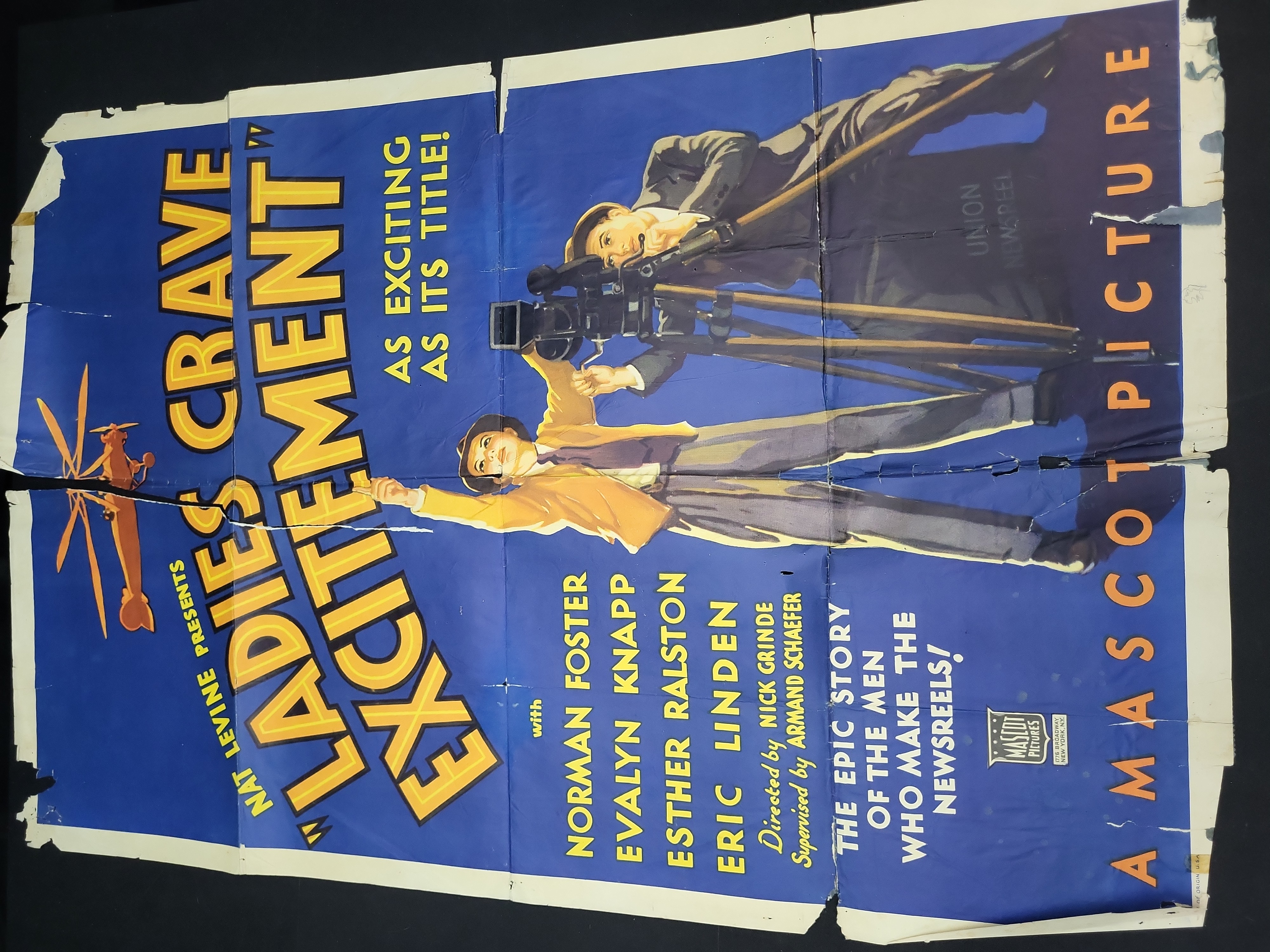 I03343 | Original One Sheet Movie Poster for Ladies Crave Excitement Mascot Pictures 1935