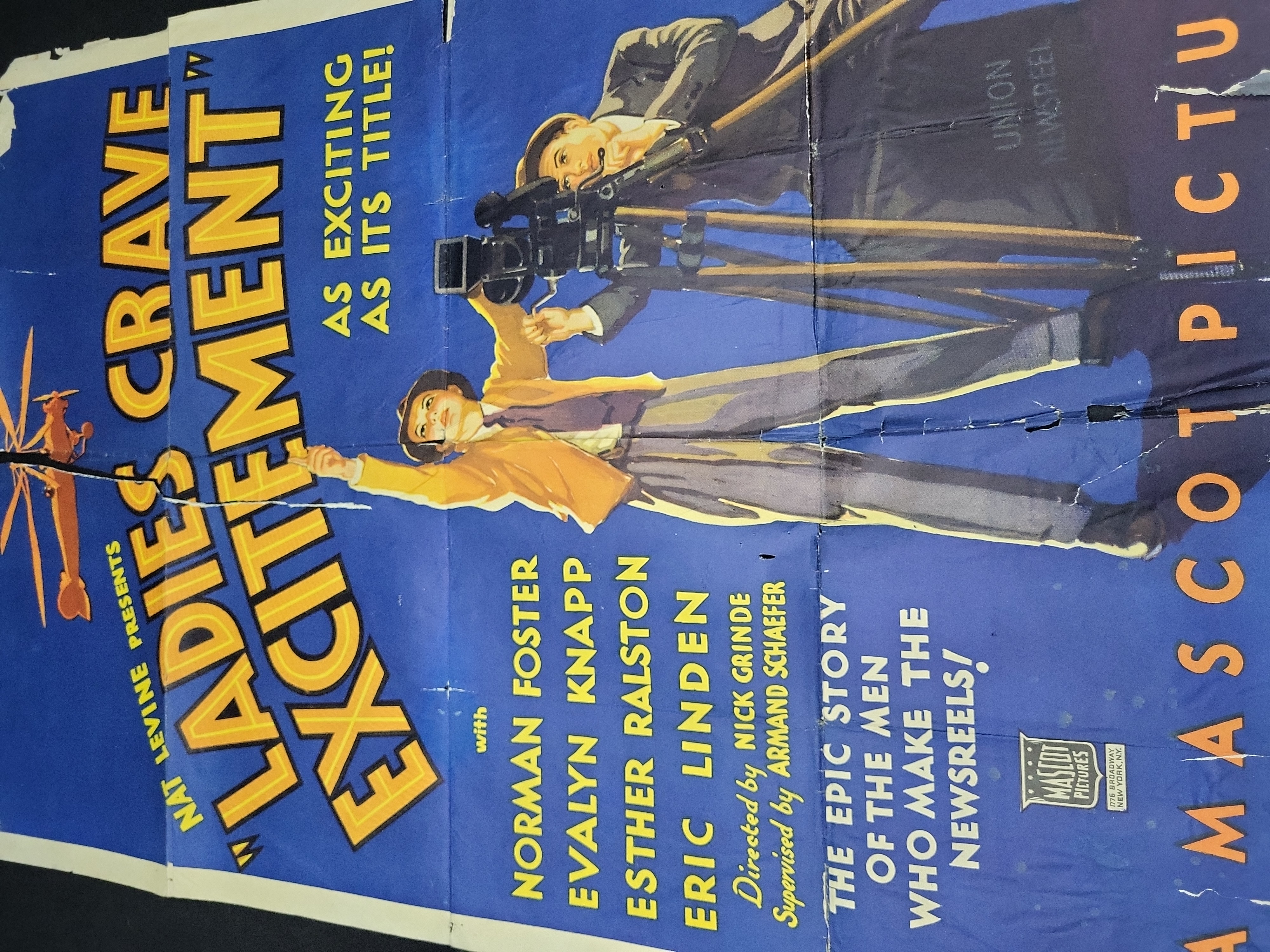 I03343 | Original One Sheet Movie Poster for Ladies Crave Excitement Mascot Pictures 1935