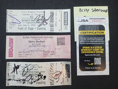 I03366 | A Trio of Autographed Progressive Rock Concert Tickets Featuring YES and Steve Hackett. 