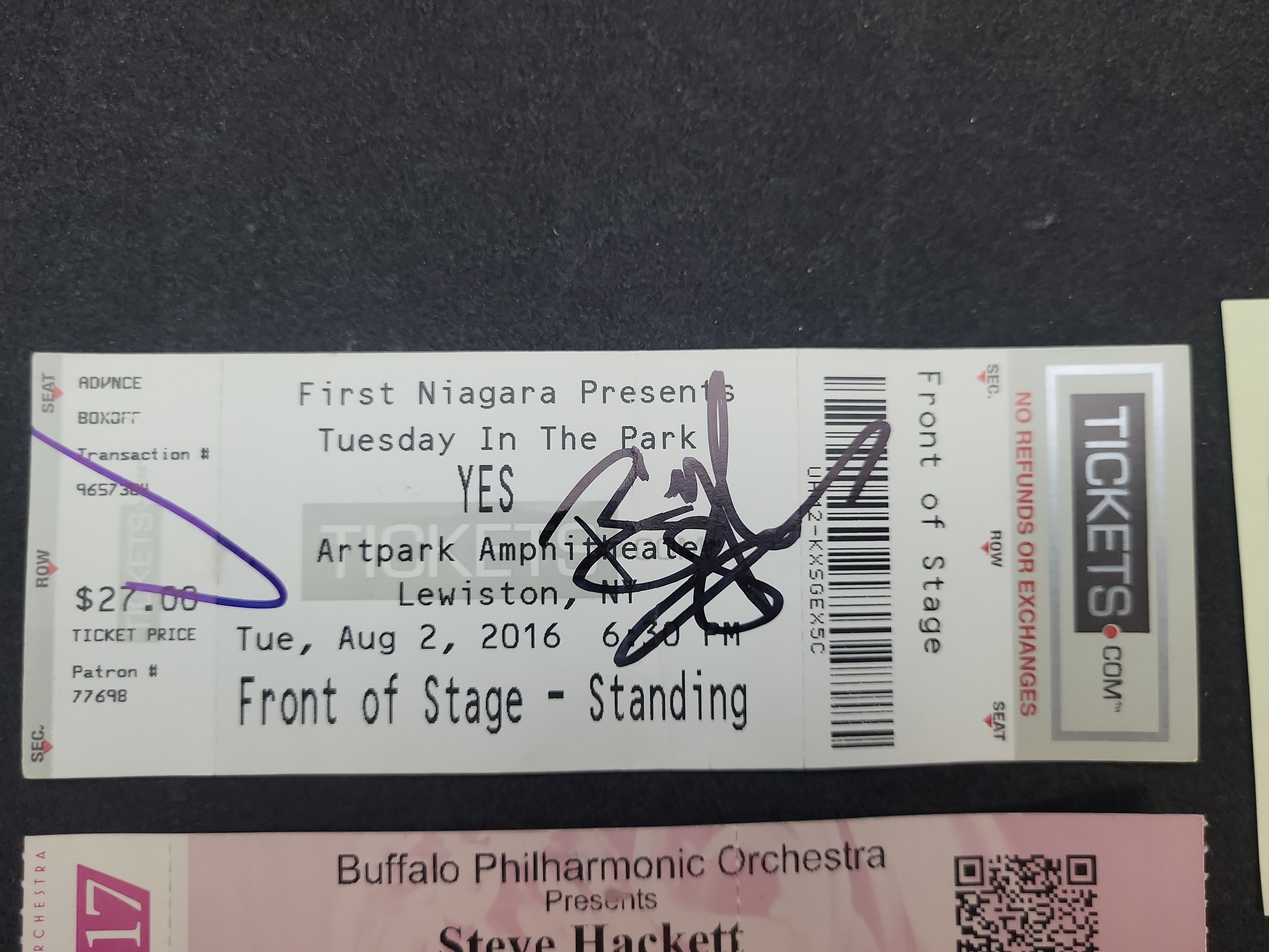 I03366 | A Trio of Autographed Progressive Rock Concert Tickets Featuring YES and Steve Hackett