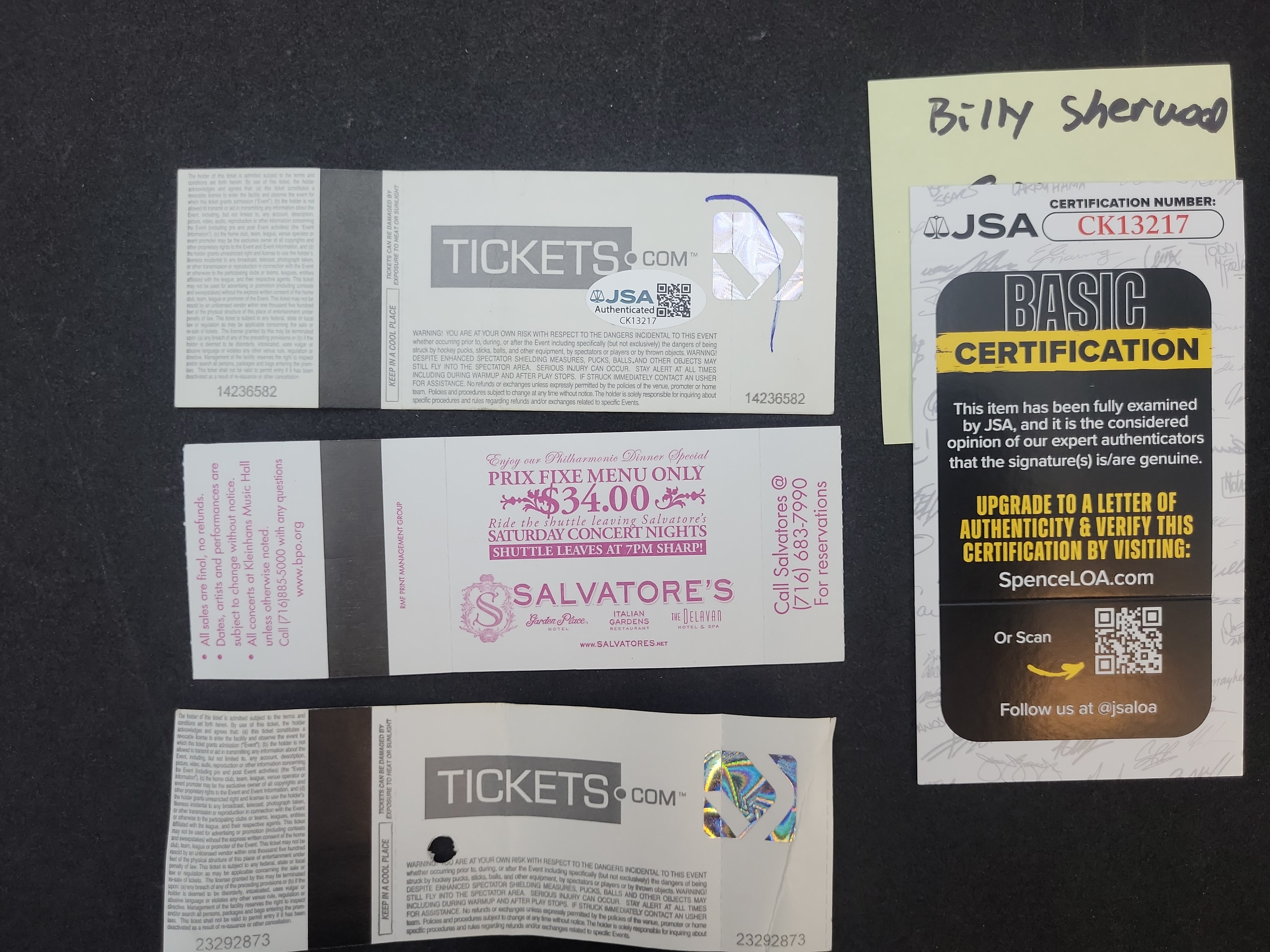 I03366 | A Trio of Autographed Progressive Rock Concert Tickets Featuring YES and Steve Hackett